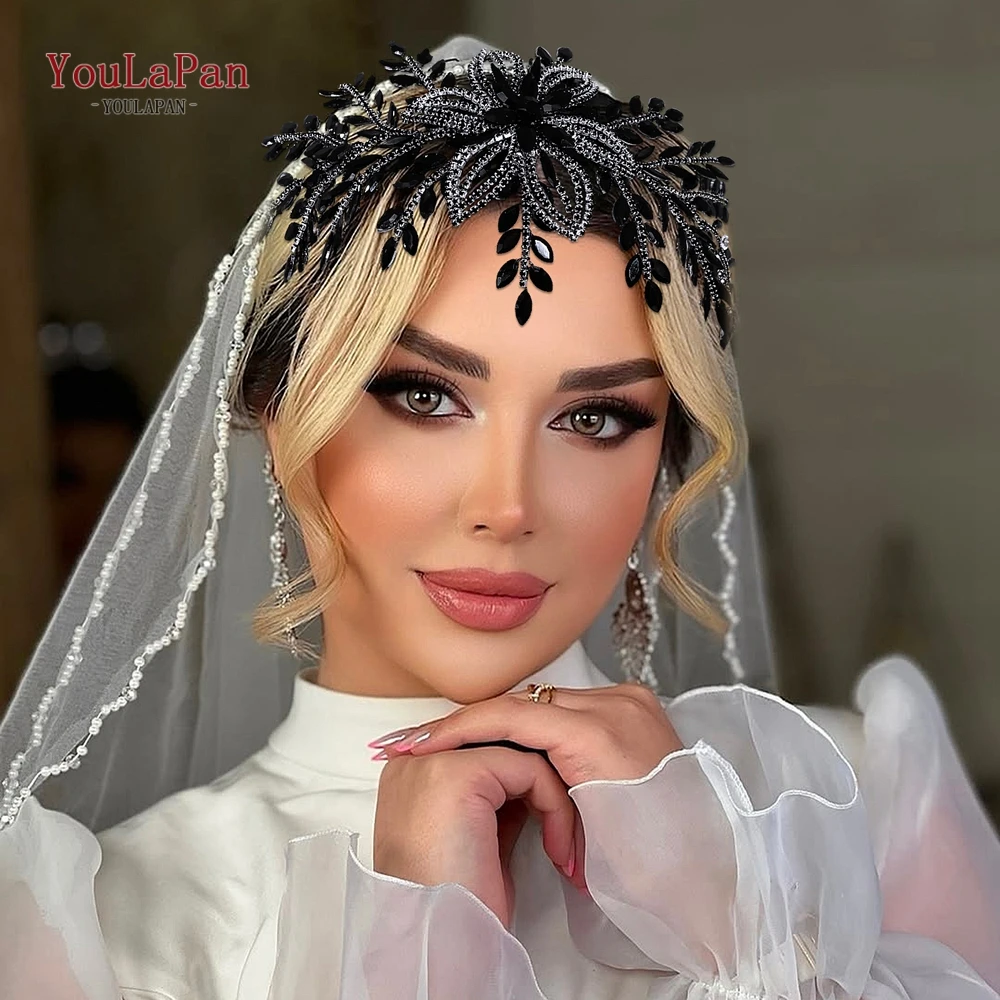 YouLaPan Hochzeit Strass Kopfschmuck Braut Kopfbedeckung Mode Haarschmuck Frau Kopfschmuck Glänzende Braut Haarschmuck HP895