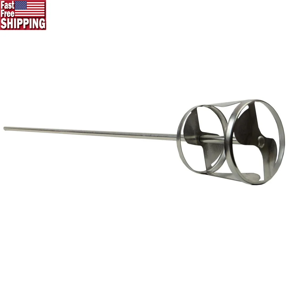 스테인리스강 페인트 콘크리트 그라우트 믹서 유형 제어, 샤프트 길이 40 인치, 바닥 직경 5-1/8 인치, 헤드 깊이 5 인치, 10-50 갤런