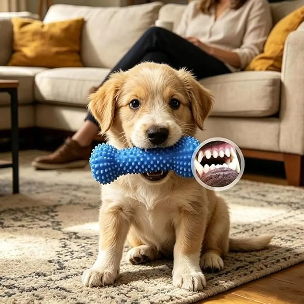 10/15cm Dual-Action Hundezahn-Mundstütze, Haustier-Zahnspielzeug zum Kauen, Zähneputzen und Bissstab für die Mundpflege von Hunden – Detail 10