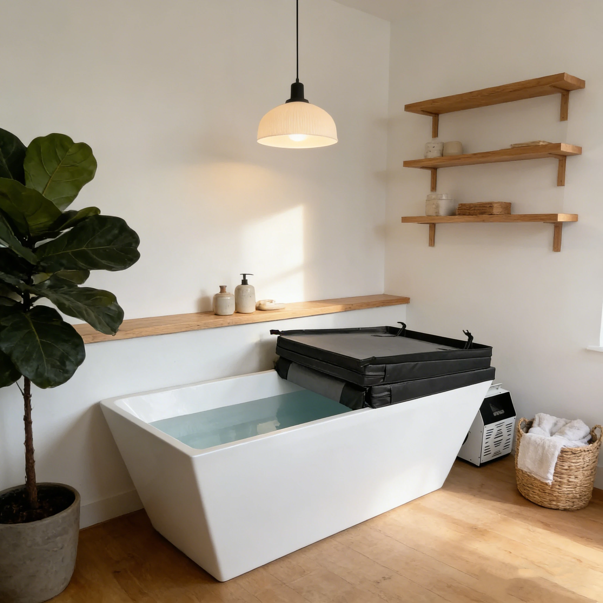 Best-selling acrylic integrated cold water bathtub, 1HP ice bath tub suitable for post-workout recovery.