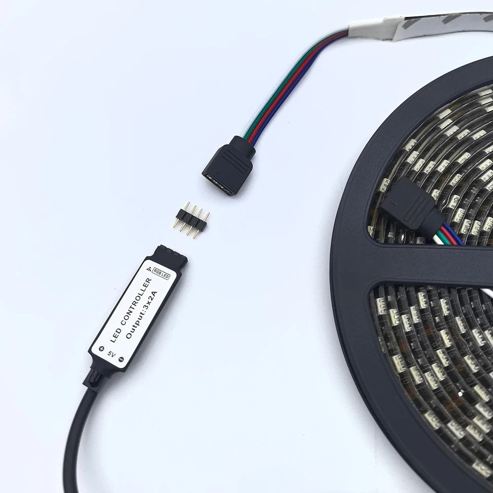 USB 5V mini 24key 4Pin RGB LED Strip Light RF Controller Control Cable Remote Dimmer for 5050 3528 2835 led Strip