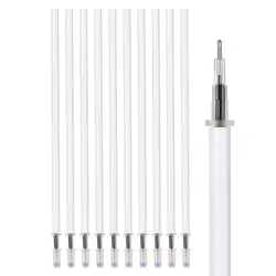 10PCS/Lot School Writing Supplies Office Black Ink White Color Shell Gel Pen Refills Medium Nib Core