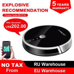 LIECTROUX Robotic Vacuum Cleaner C30B, 6000Pa Suction,2D Map Navigation,Memory, Map Shown on WiFi App,350ml Electric Water Tank