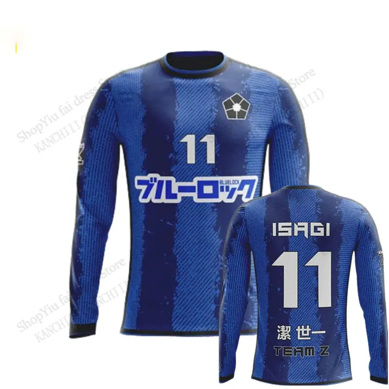 

Джерси Blue Lock Isagi Rin Футбол Аниме 3d Футболка с длинным рукавом Мужчины Женщины Мода Спортивные топы на открытом воздухе Футболки Мужская одежда