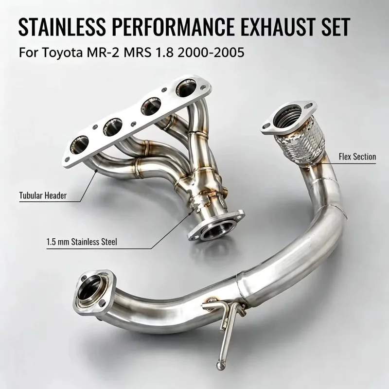 Perfectly Customized Performance Exhaust Manifold Header Specifically Designed for Toyota MR2 MRS 1.8 2000-2005