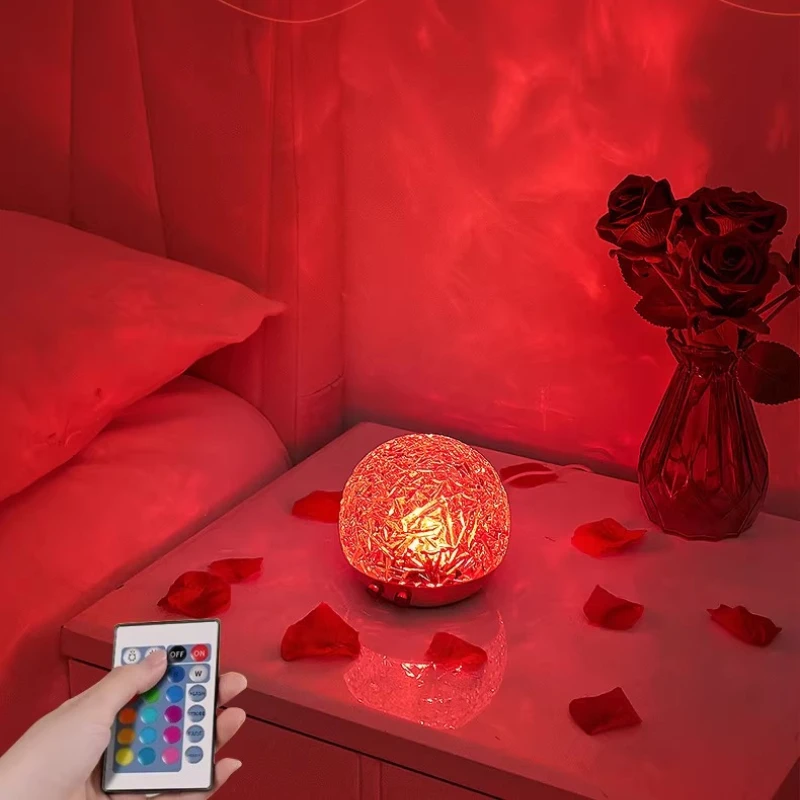 

Ночник, новый проектор с рябью воды, лампа для настроения, украшение для дома, дома, спальни, прикроватная комната, пара настроений, романтические огни заката