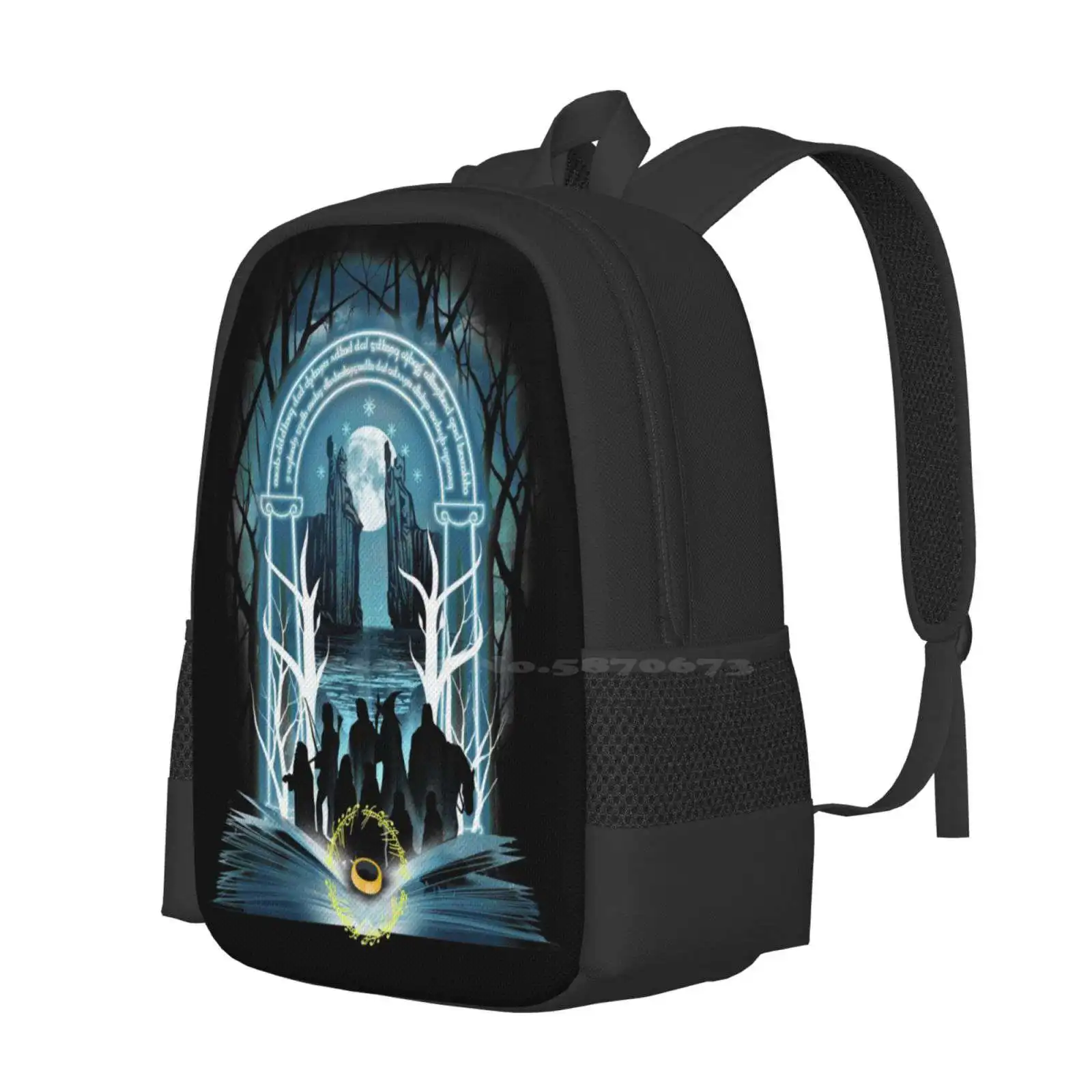 Book Of Fellowship Teen College Student Backpack Pattern Design Bags Books Bookworm Graphic Novel Author Reading Magical