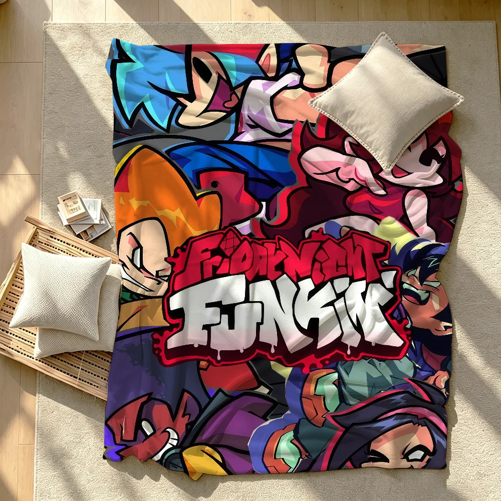 FNF Game Cartoon Blanket Soft Warm And Thick Perfect For Bedroom Living Room Bed Sofa Camping Picnic Office Gift