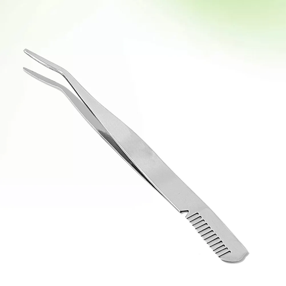 

Silver Eyebrow Tweezer with Comb Portable Stainless Steel Makeup Tool for Safe and Precise Grooming Eyebrow Clip