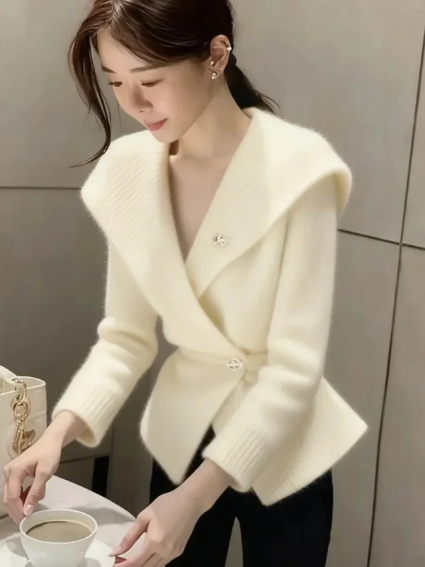 

Korean Sle Unique Beautiful Winter Knitted Sweater Women's Cowl Ne Long Sve Breathable Casual Faion Top