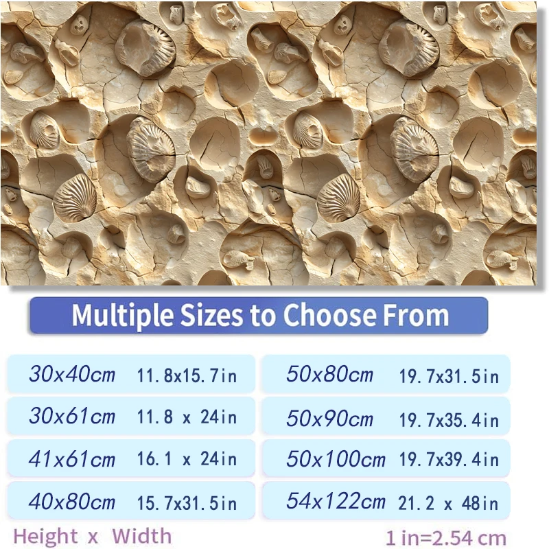Aquarium Background Sticker Fossil Shell Pattern PVC Self Adhesive Waterproof Fish Tank Backdrop Decor