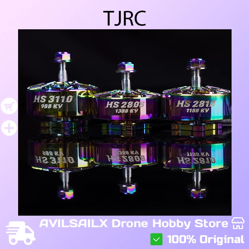 TJRC 2810/2808/3110 Series Brushless Motors - 988KV/1180KV/1388KV Sleek Cool-Running FPV Drone Motors