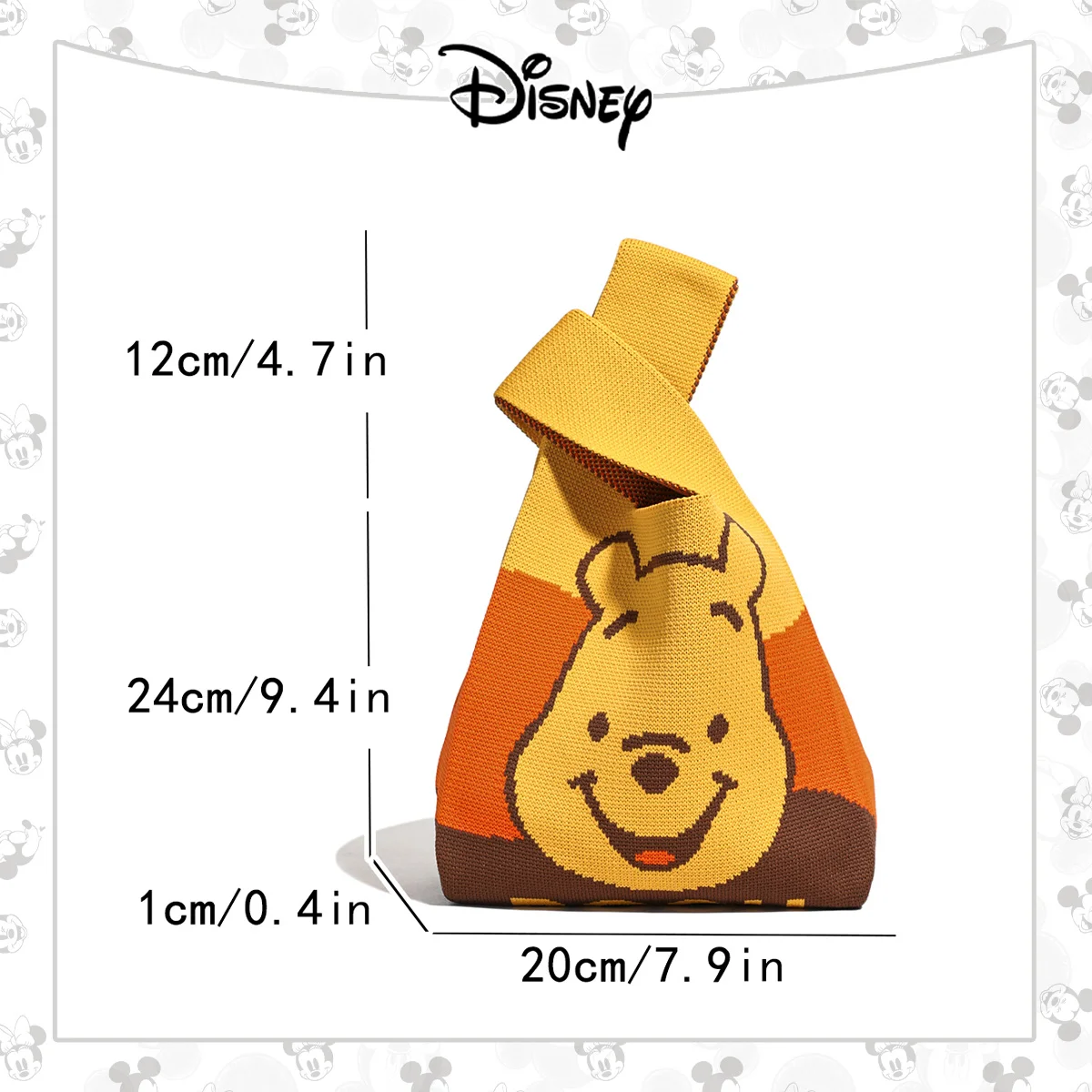 حقيبة يد ديزني ليزر اللطيفة ذات اللون الصلب ويني آند لوتسو مطبوعة خفيفة الوزن وناعمة للتنزهات والتسوق