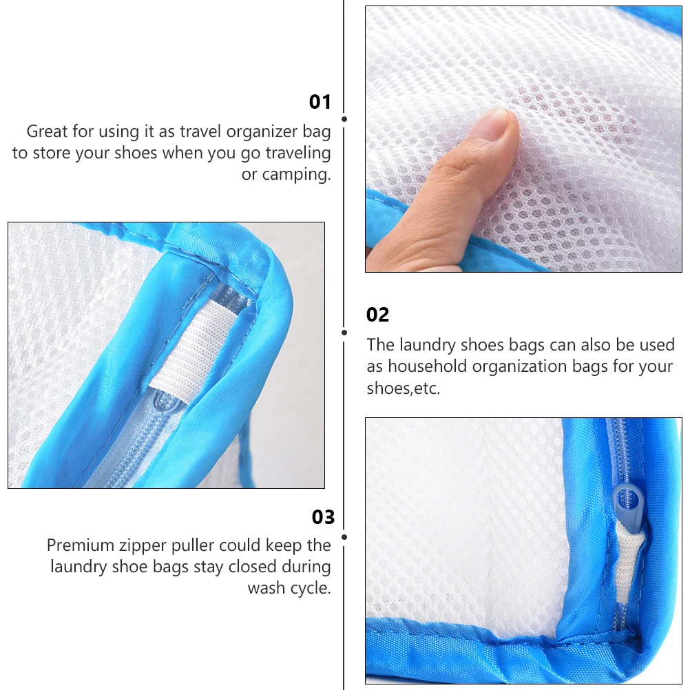 

Shoes Wash Bag Laundry Mesh Bags for Travel Camping Household Organization Premium Polyester Storage Solution Shoe Washing Pouch