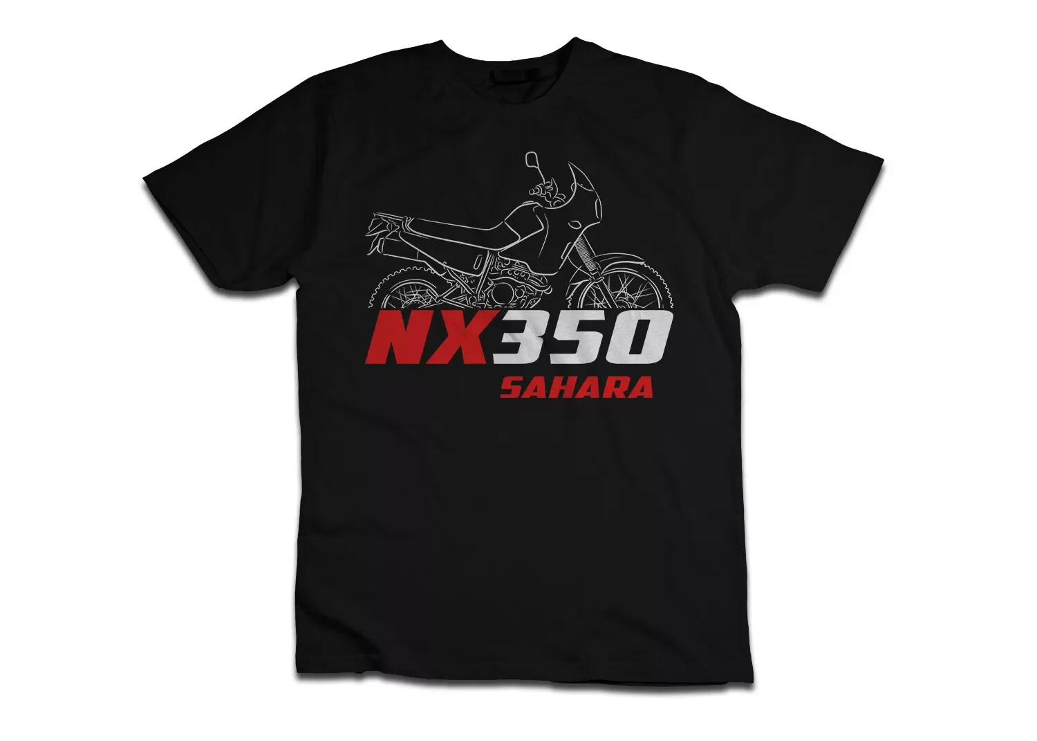 

NX350 Sahara 1988-1999 Motorcycle T shirt Graphic Casual Summer Short Sleeves 100% Cotton Cool Tee