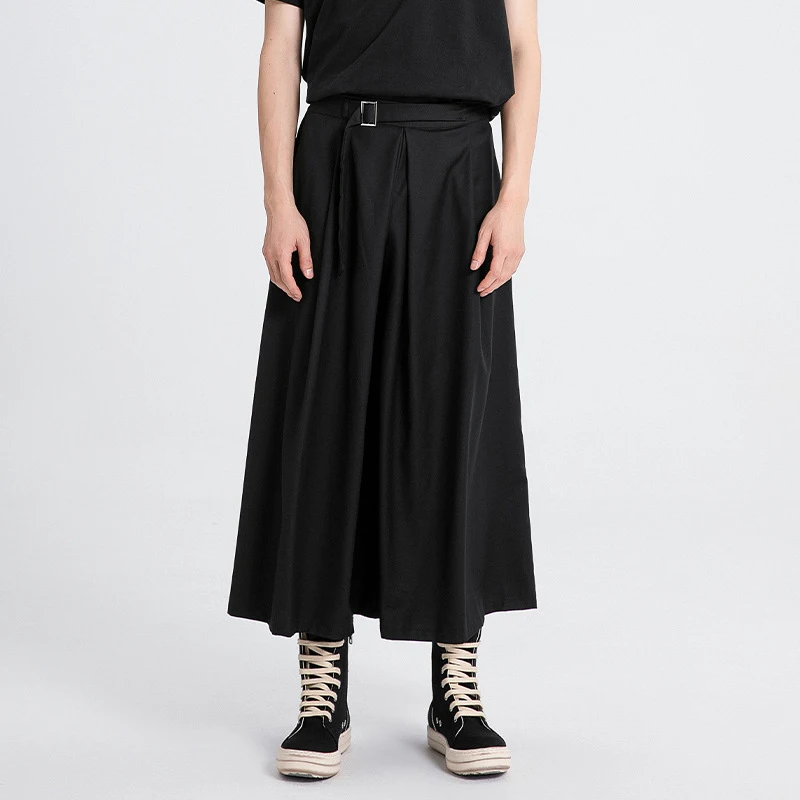 

New Summer Men'S Pants: Thin Wide-Leg Pants, Men'S Unique High-Waisted Casual Pants, Loose Cropped Trousers