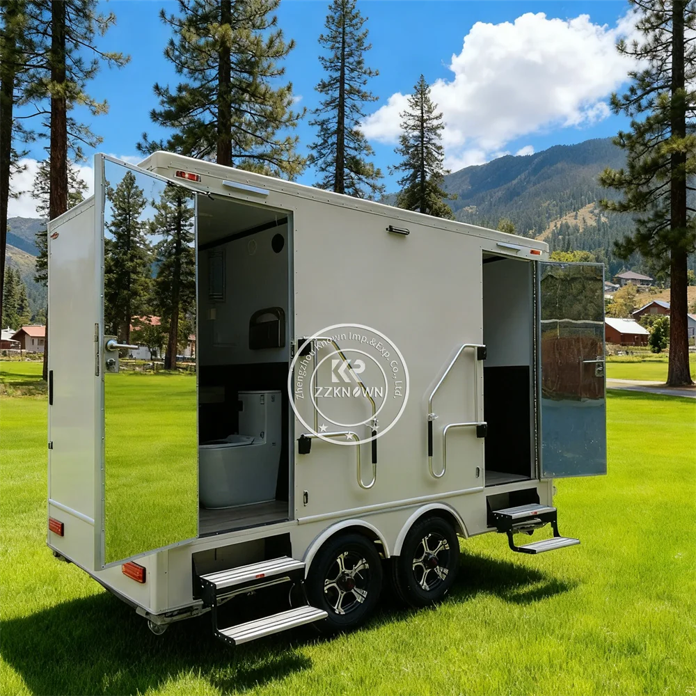 

High-Quality Luxury Bathroom Restroom Trailer Mobile Sanitation Unit Movable Portable VIP Toilet Trailer with Waste Tank