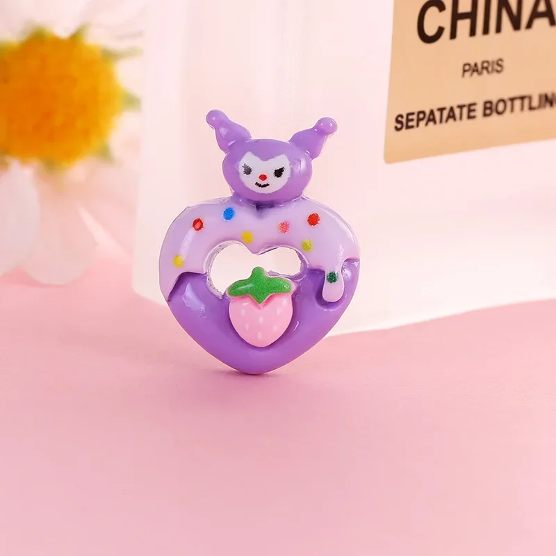 Sanrios Kawaii 10Pcs Melody Accessories Cinnamoroll Melody Pompompurin Pochacco Cute Fruits Series Cartoon Anime Kids Toys Gifts