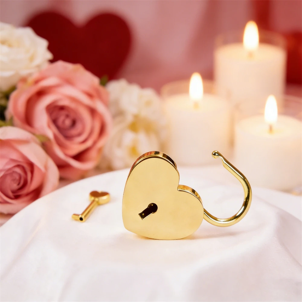 Custom Name Heart-Shaped Padlock Personalized Name Text Lock With Keys Anniversary Gifts Home Decoration Customized Name Lock view 6