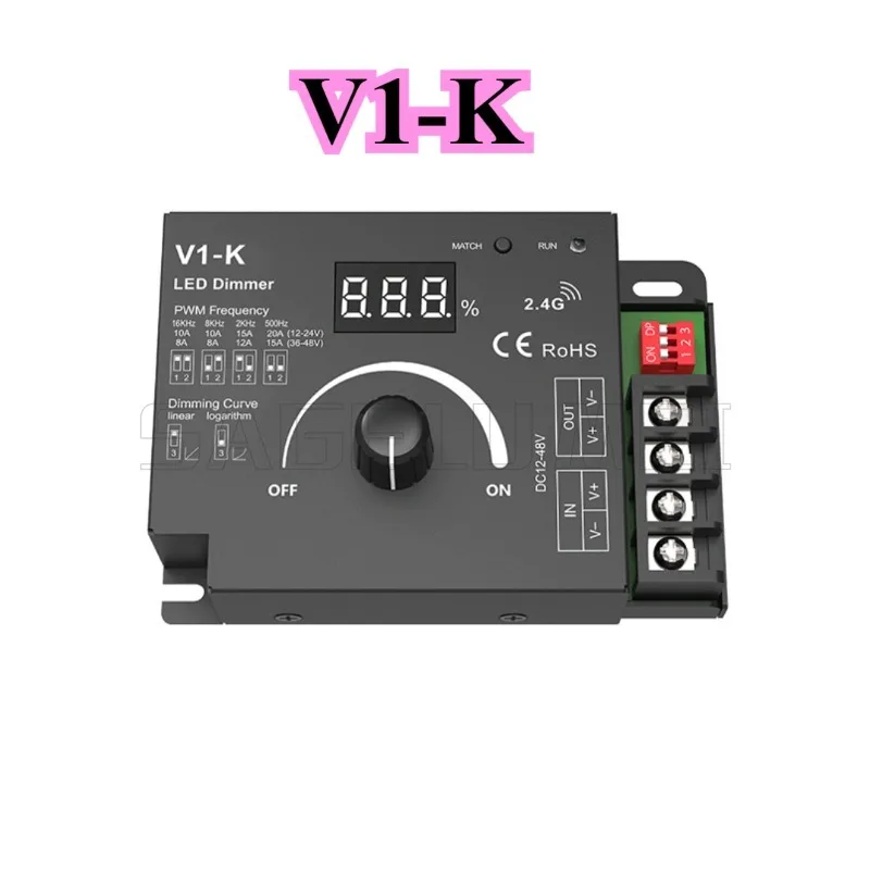 V1-K R11 R1 R6-1 RT1 RF 2.4G Sans Fil Télécommande Pour Document Unique LED Bande 12-24VDC 1 Canal Bouton Constante Pression Gradateur