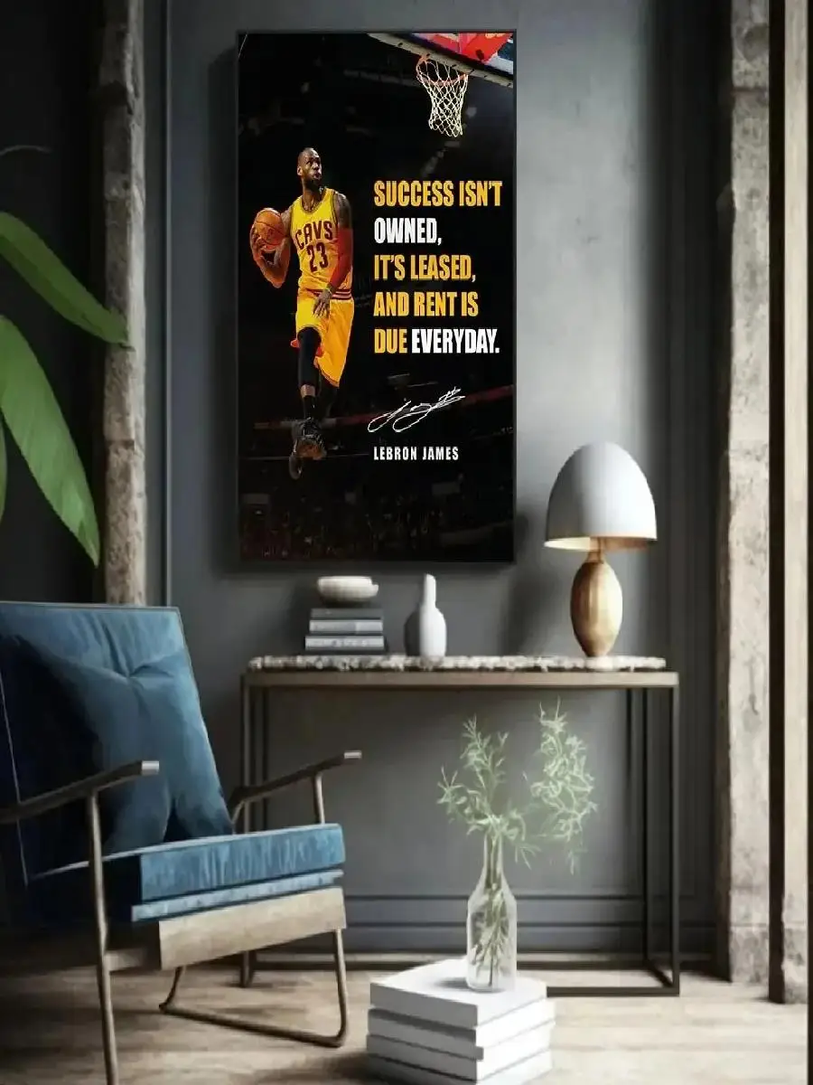 Inspirational Basketball Wall Art  Kobe Bryant Slam Dunk Canvas Poster for Training Halls  Sports Decor  Motivational Print for