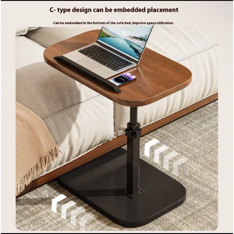 Mobile adjustable edge table Household foldable Mobile Lift Computer Desk Folding living room Desk Dormitory Bedside Table image 3