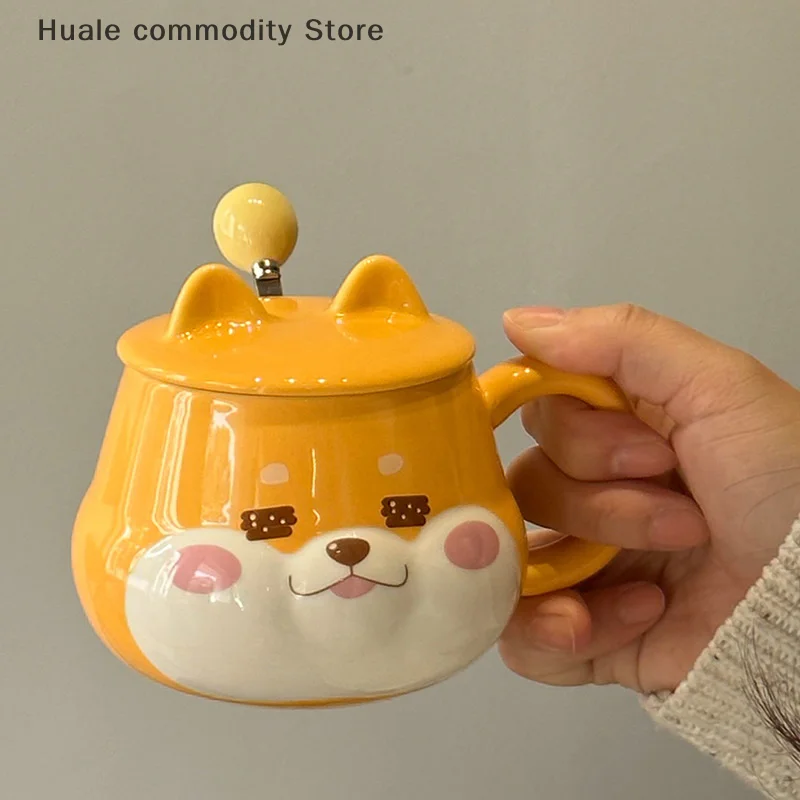 Shiba Inu Ceramic Cup High Appearance Level Large Capacity Coffee Cup With Spoon Cute Girls Children's Office Home