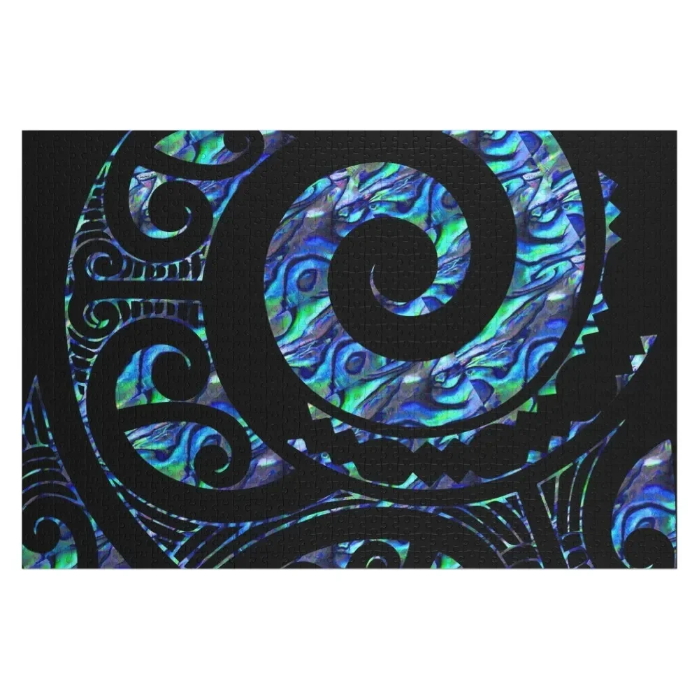 Puzzle maori Paua en bois de Nouvelle-Zélande, tatouage Koru Design, décor personnalisé, boîtes avec nom