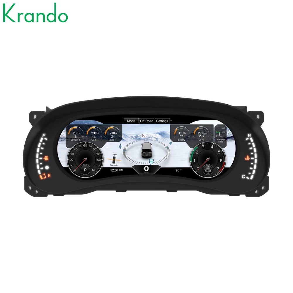 Krando 12.3 Inch Linux systerm Digital Cluster For Jeep Wrangler JK 2010 - 2017 LCD Dashboard Panel Virtual Instrument CockPit