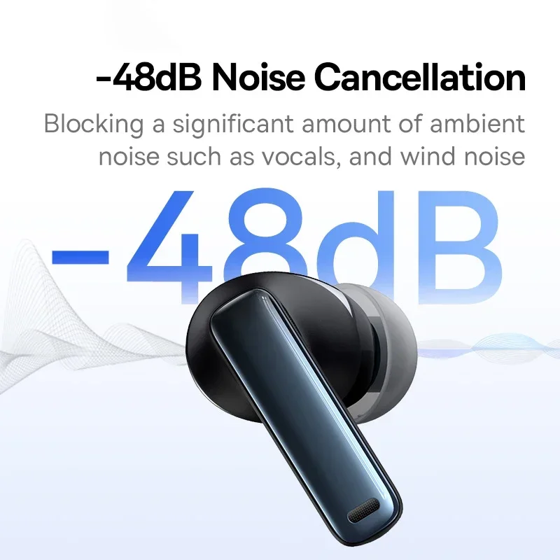 Long-lasting Battery  Earphone Bluetooth 5.3 Active Noise Cancellation -48dB Wireless Headphone Support 3D Spatial Audio Earbuds