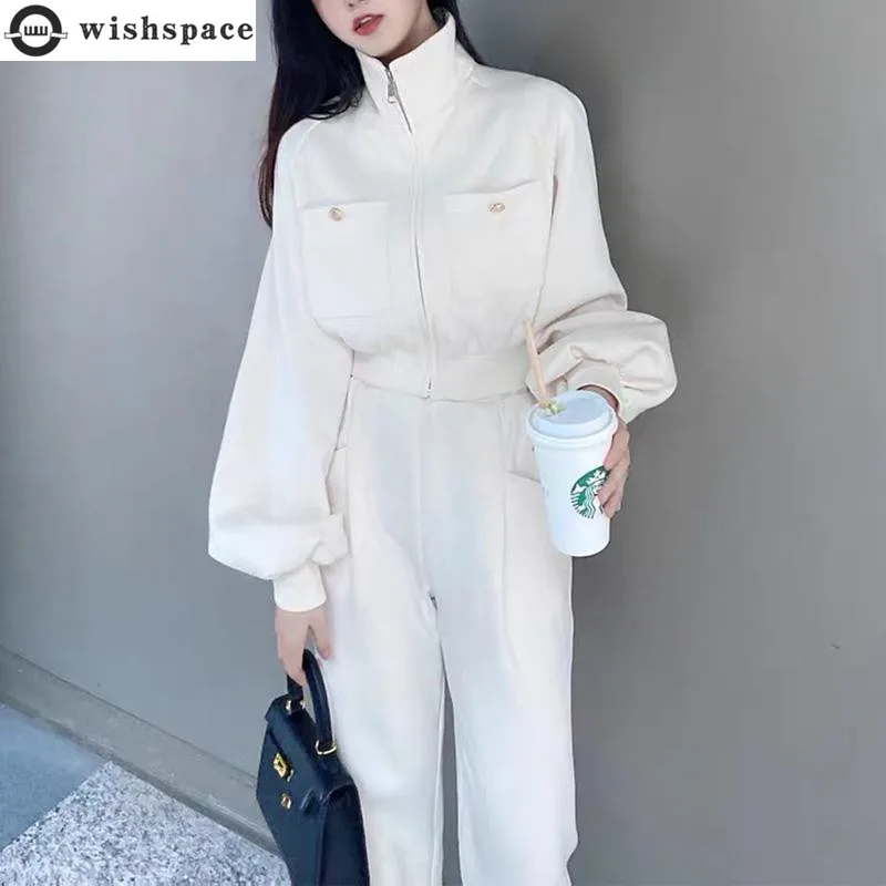 Fashionable Western-style Casual Women's Suit New Spring and Autumn White Light Mature Wind Fried Street Trousers Two-piece Set