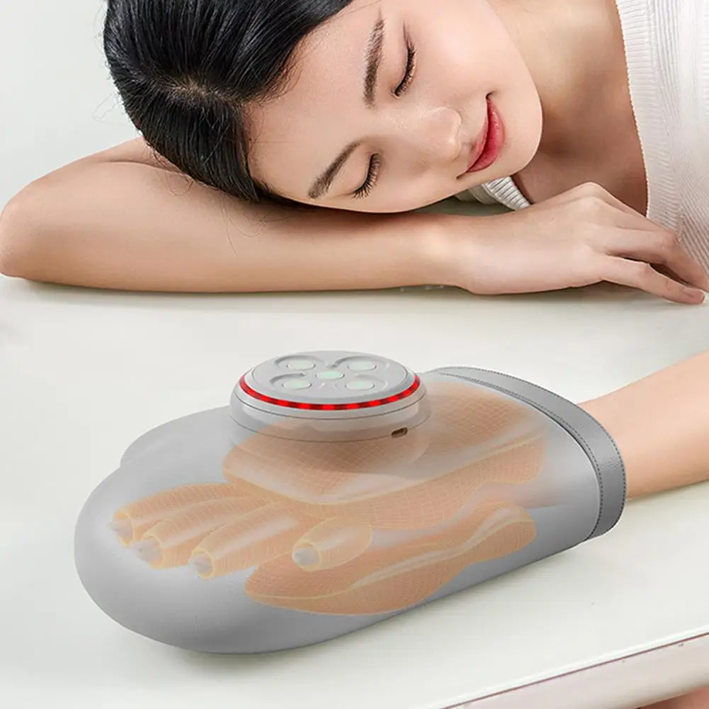 

Electric Hand Massager Air Pressure Kneading Wrist Masajeador Glove Massager Hot Acupoint Finger Compress Massage Finger Z0N2