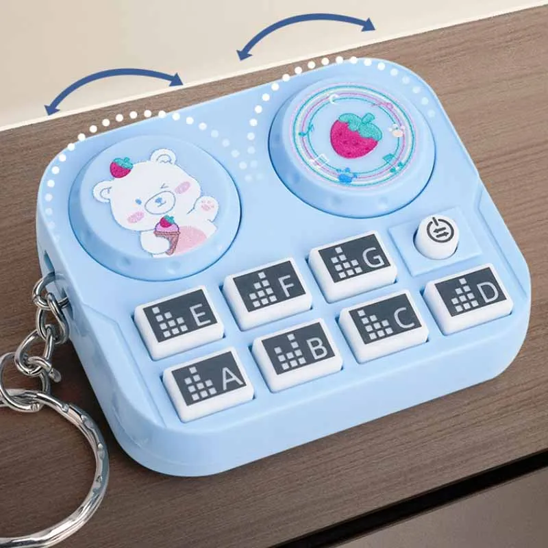 Llavero colgante con reproductor de disco para niños, Mini juguetes electrónicos emisores de luz, música creativa de dibujos animados, puede jugar