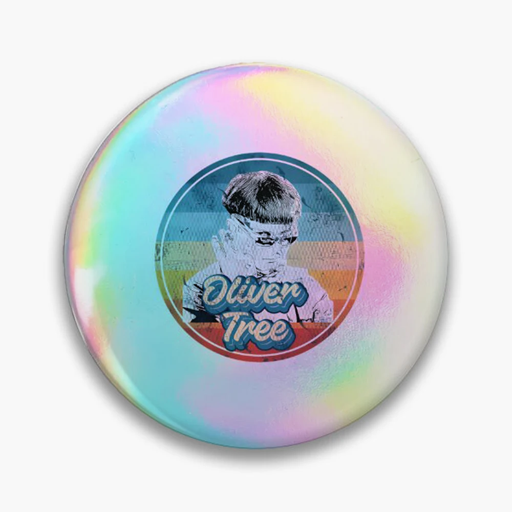 Copy of Oliver Tree Pin Holographic Star Heart Pin Brooches Laminated Button Fashion Accessory