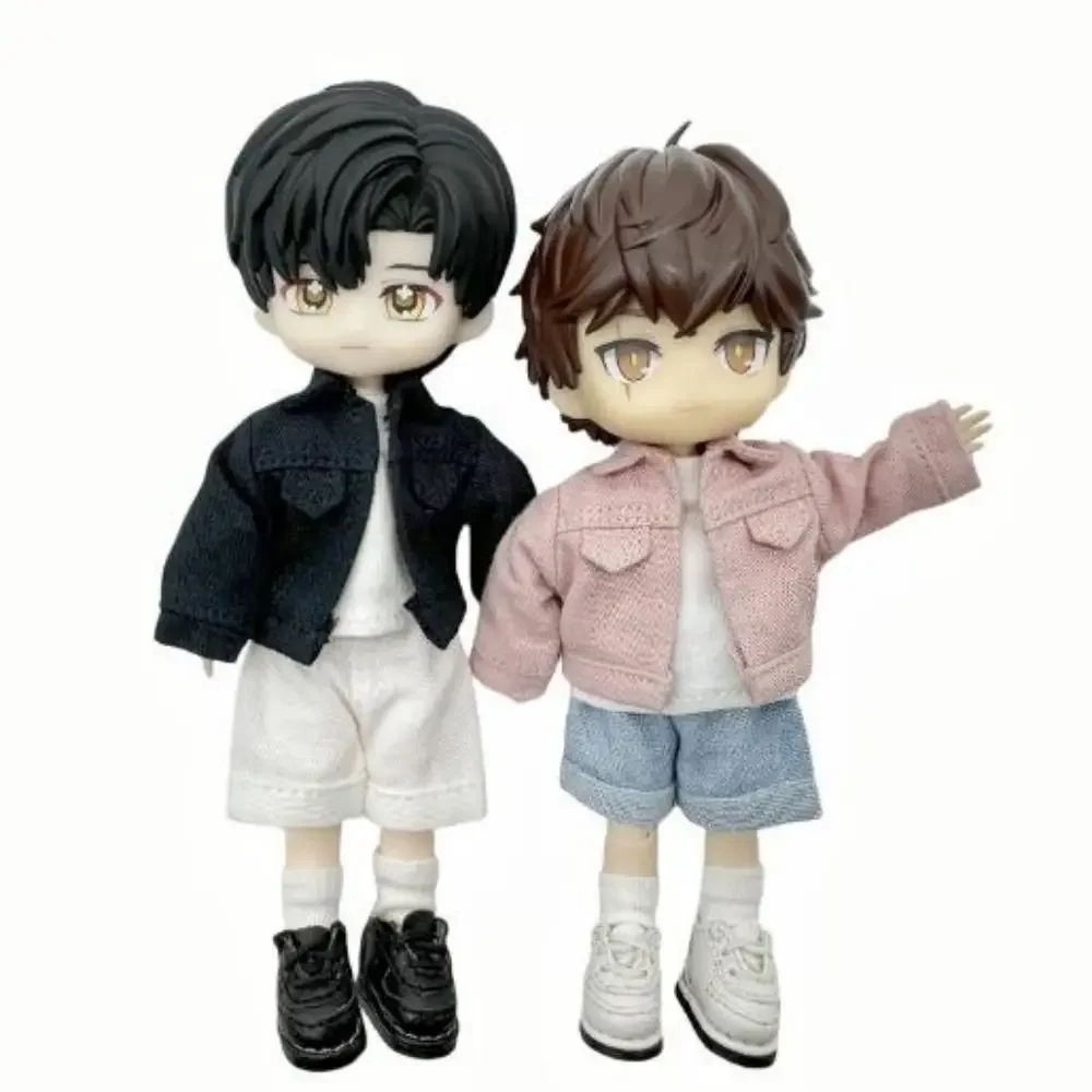 Doll Clothes Jeans Coat for 1/11 OB11 Dolls for YMY Doll Tops for 1/12 Dolls Denim Jacket Coat for Obitsu11 Dolls 1/12 bjd Dolls