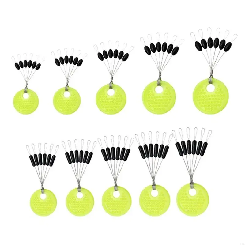 

10Grop Space Beans Fishing Bobber Stopper Float Sinkers Stops for Fishing Line Oval/Cylinder Float Stop Stoppers