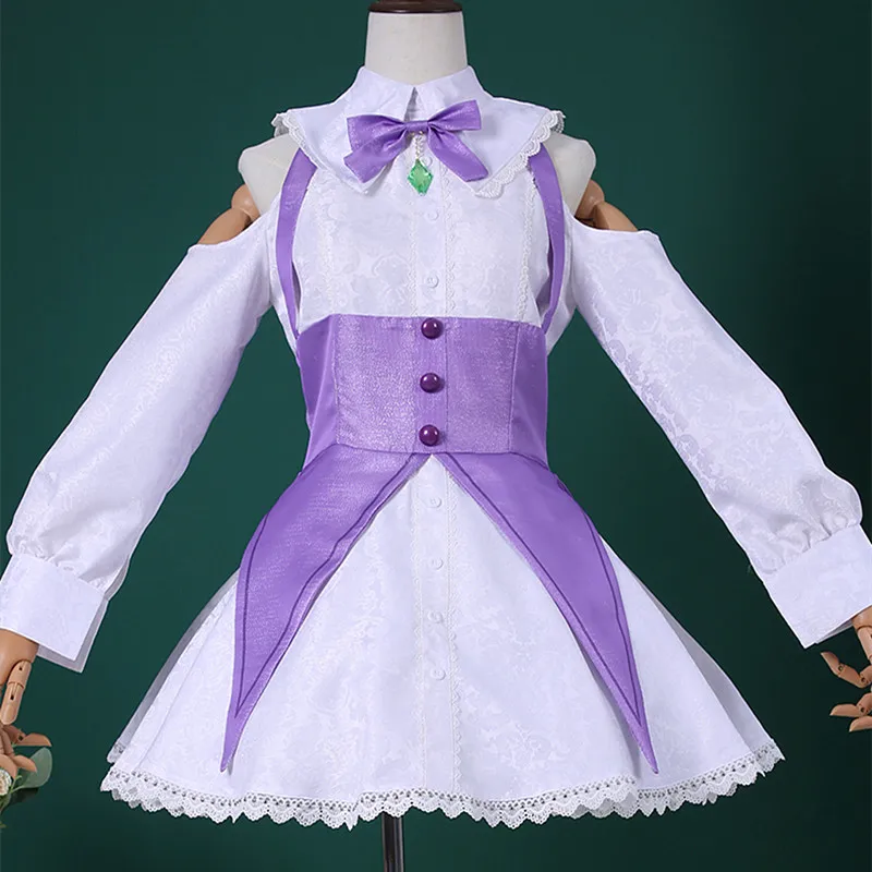 Emilia Dress RE: ZERO - Starting Life in Another World Girl Cosplay Dress Skirt Costume Halloween Comic-con Suit Sizes S-2XL NEW