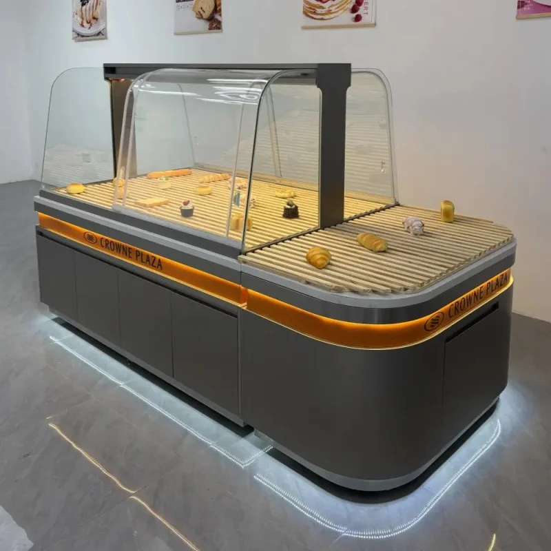 custom.Refrigerated Bakery Display Glass Commercial Bread Cake Stand Showcase Cabinet Led Lighting Heavy Duty