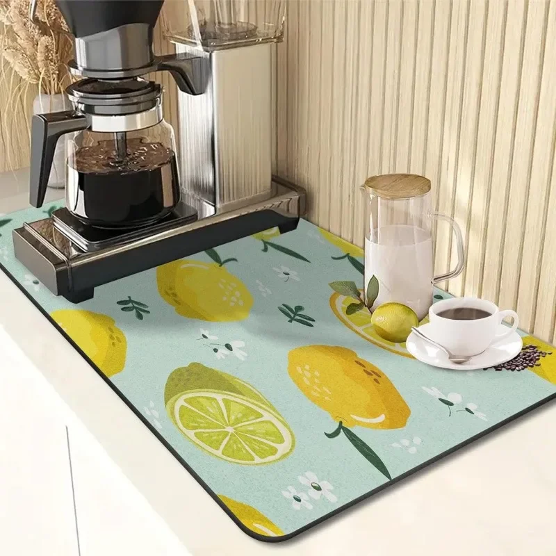 Super Absorbent Kitchen Drying Mat Anti-Slip Heat-Insulating Placemat for Tableware Coffee Machines Multi-Use Bar Absorbent Mat