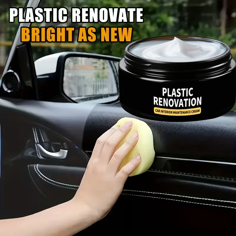 Creme restaurador de plástico e borracha para carro 2 em 1 |   Removedor de arranhões e restaurador de brilho |   Proteção anti-desbotamento de longa duração para carro Inte