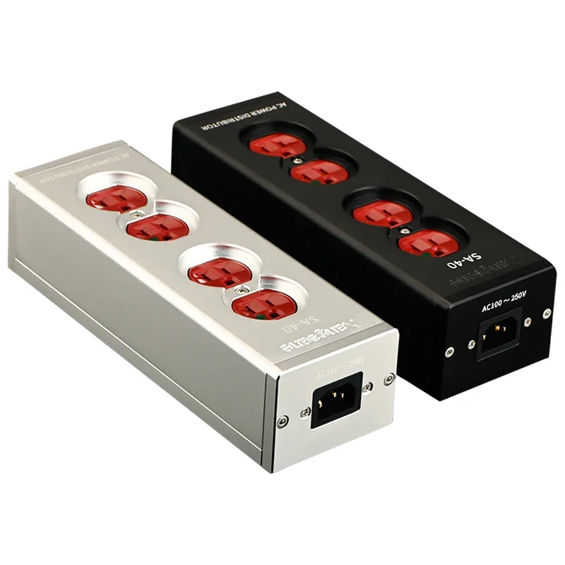 

Hi-end US Plug Power Filter Board Aluminum Alloy 4/6 Holes Red Copper Amplifier HiFi Audio Power Socket