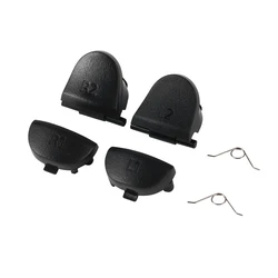 Black Replace Buttons R1 L1 R2 L2 Triggers 4 for PS4 Controller Game Accessories Button with 2 Spring