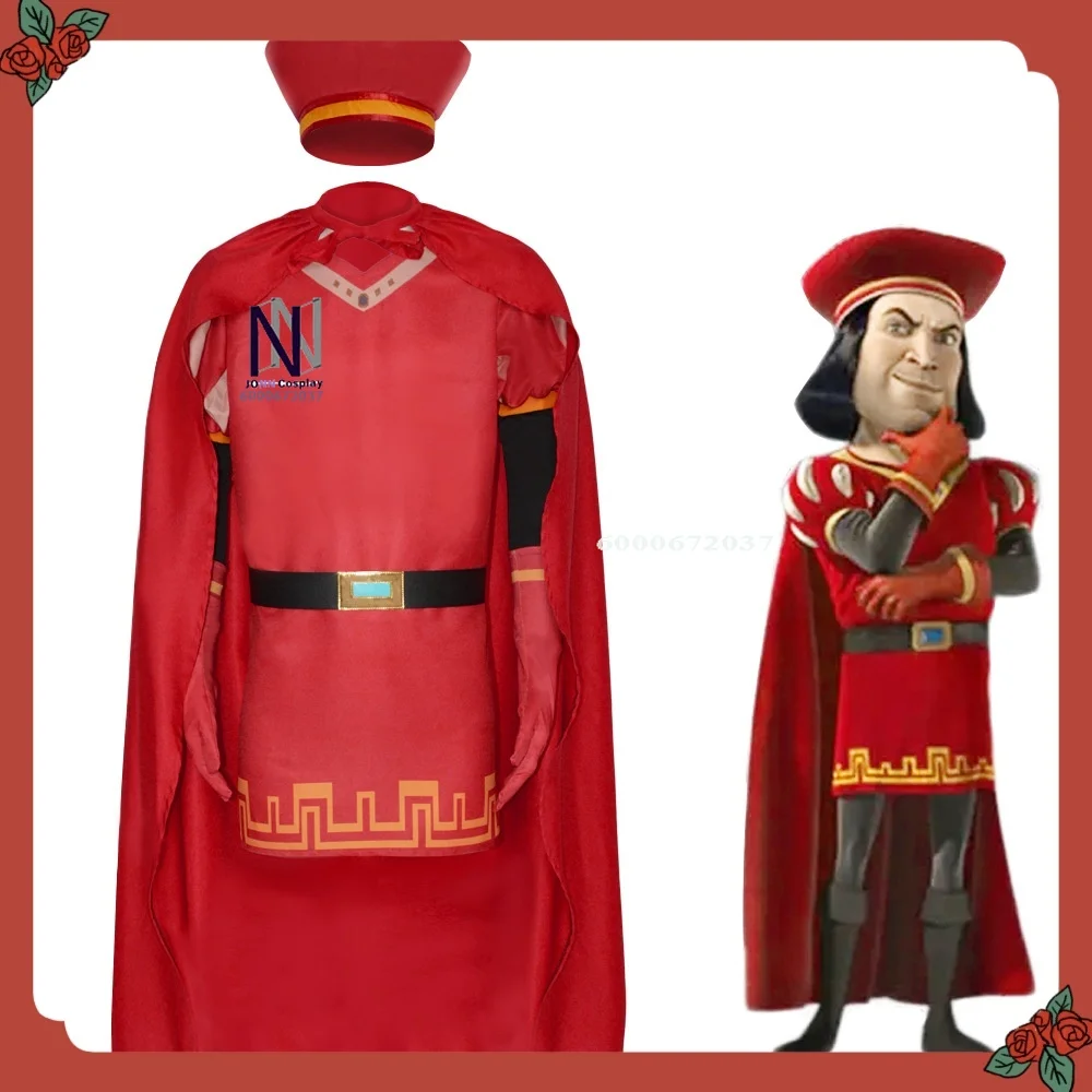 

Movie Shrek Cosplay Costume Anime King Farquaad Outfits Lord Role Playing Full Set for Men Adult ComicCon Halloween Party Outfit