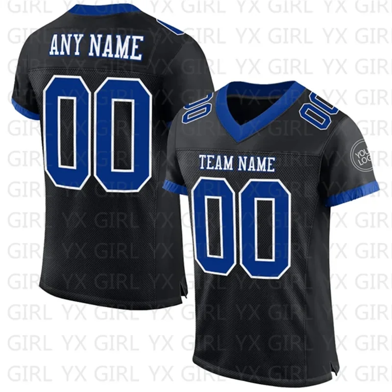 Custom Black White-Kelly Green Football Jersey Personlized Team name and you name number V-Neck Football T-Shirts