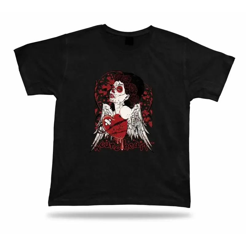 Tshirt Tee Shirt Birthday Gift Idea Wound Heart Skull Makeup Wings Emblam Retro