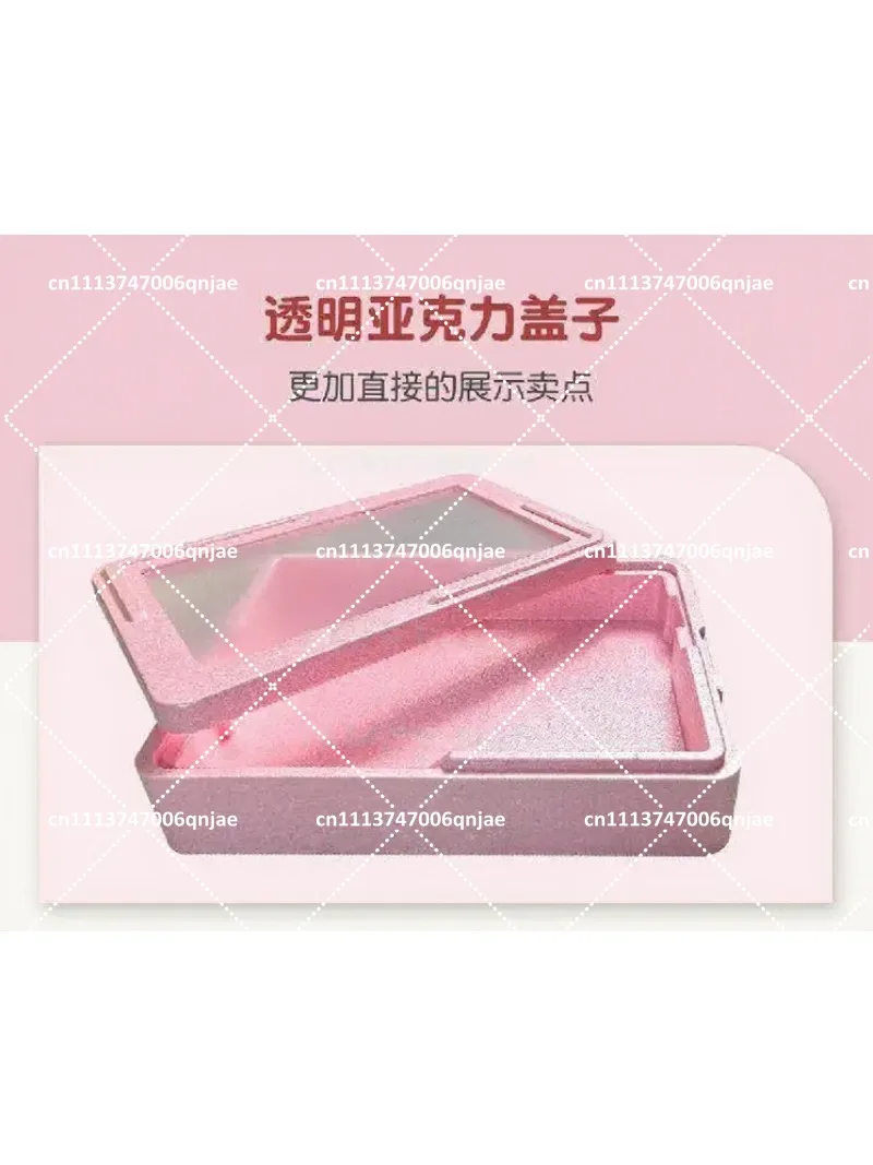 EPP Insulated Food Container Box with Transparent Lid for Street Vending, Commercial Grade Foam Cold Storage Box for Mousse Cake