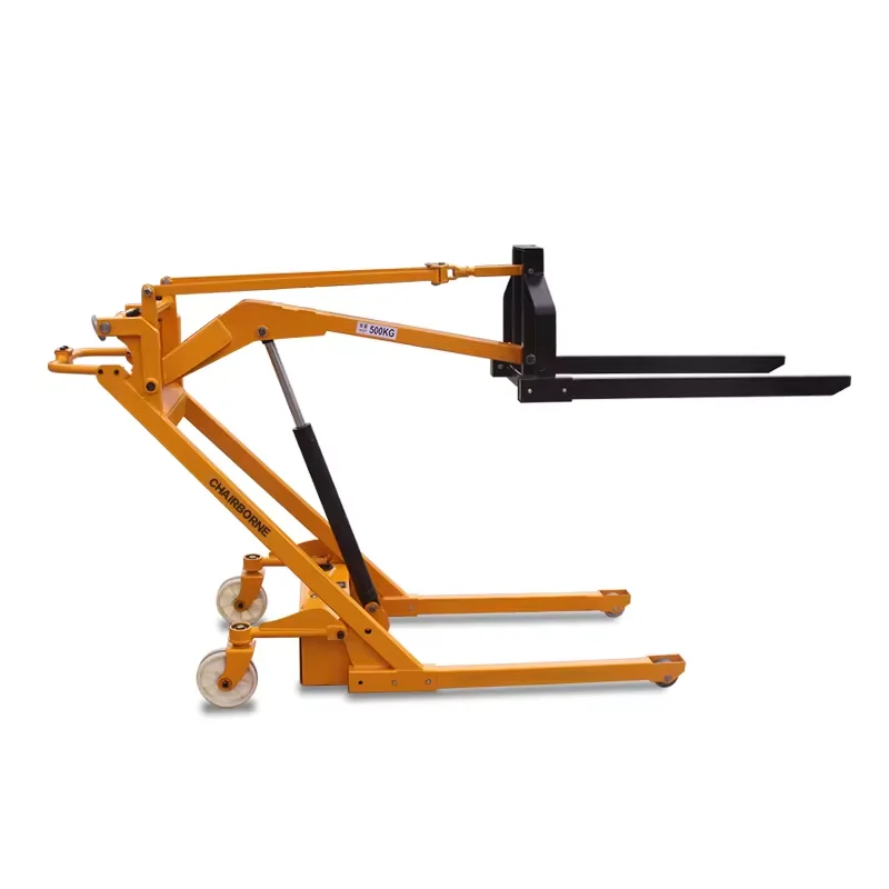 New Popular 500kg Electric Pallet Truck Folding Crane Forklift Stacker for Retail Use