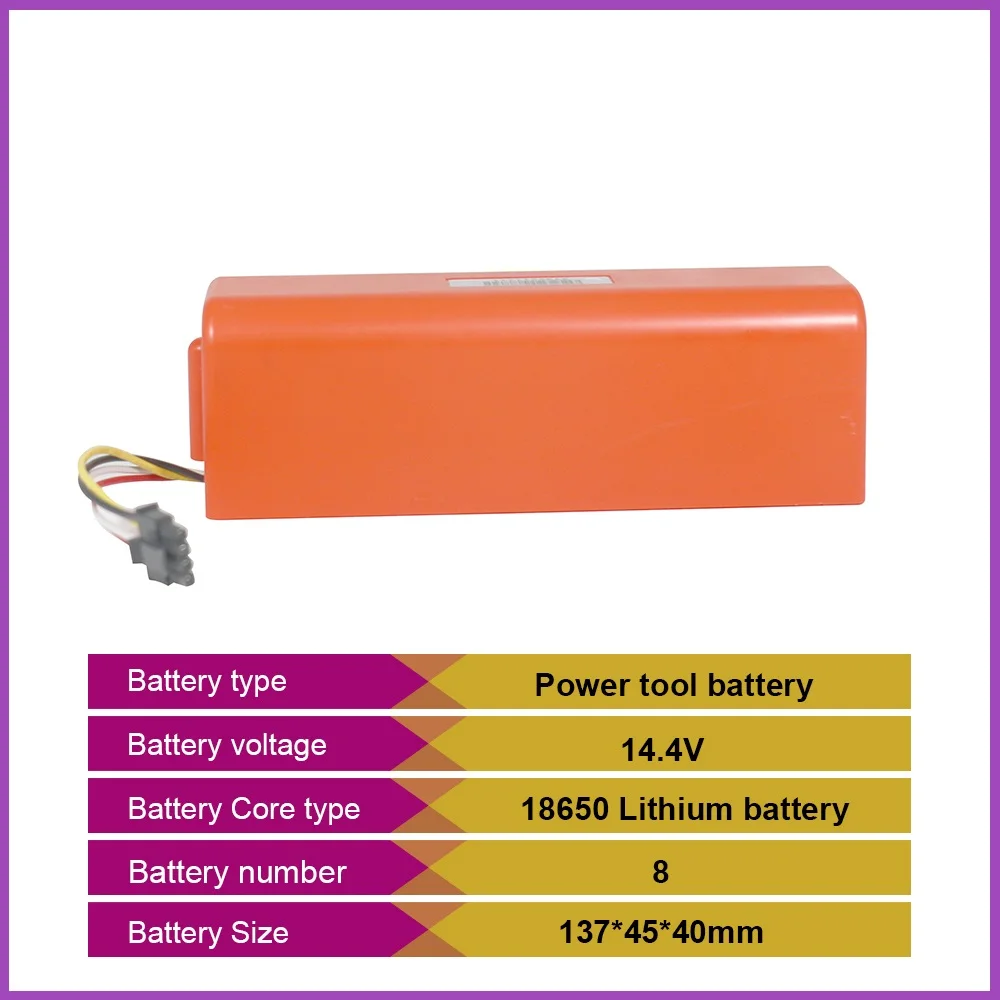 

For Xiaomi Roborock S50 S51 S55 S60 S65 T4 T6 Vacuum Cleaner, 14.4V 5200mAh Replacement Li-ion Battery, 18650