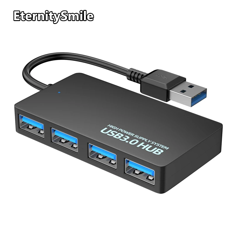 High Speed 4 Port USB 3.0 Hub Adapter, Expansão Splitter, Desktop para PC, Laptop, Expansor USB, Acessórios de computador