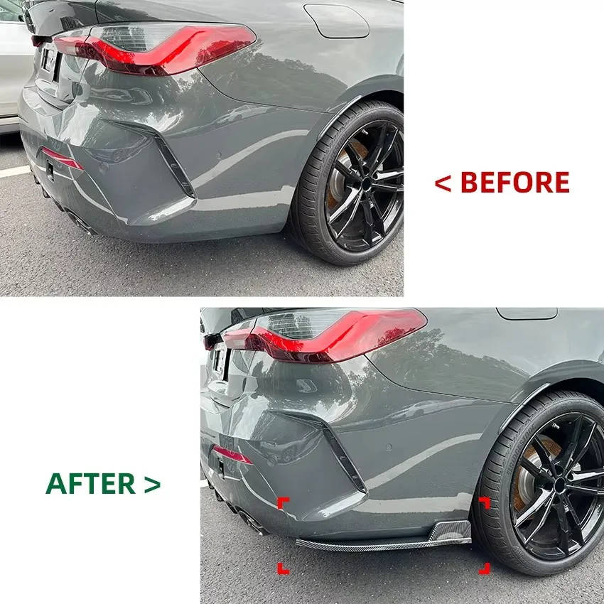 

Car Side Spoiler Corner Protector Diffuser Splitter Body Kit for BMW 4 Series G22 G23 M Sport 2020+ Car Rear Bumper Canards
